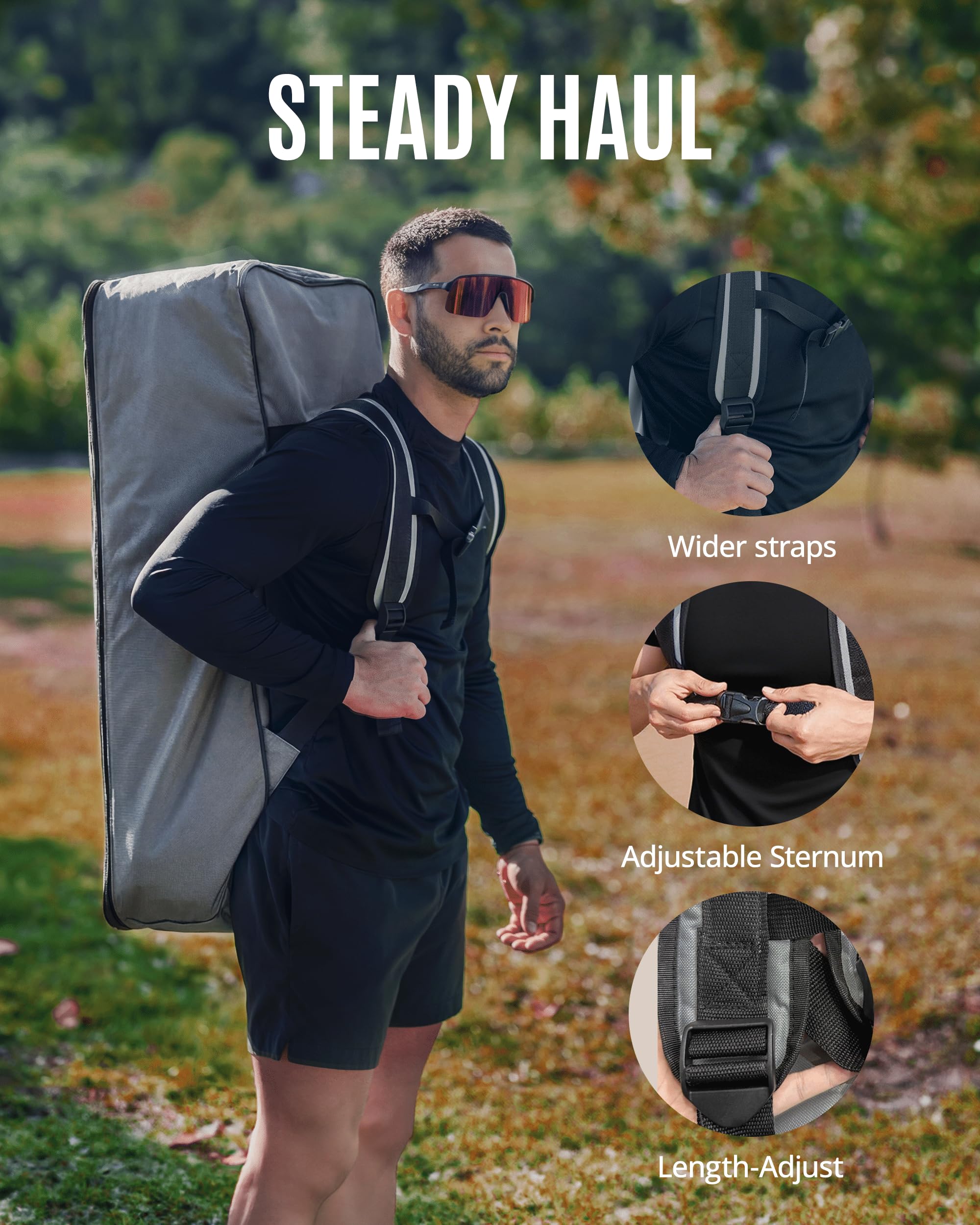ZLX Mochila Paddle Surf Hinchable 100L, Bolsa Transporte Sup con Correas Ergonómicas Acolchadas, Mochila Tabla Paddle Surf Impermeable para Paddleboard con Gran Capacidad