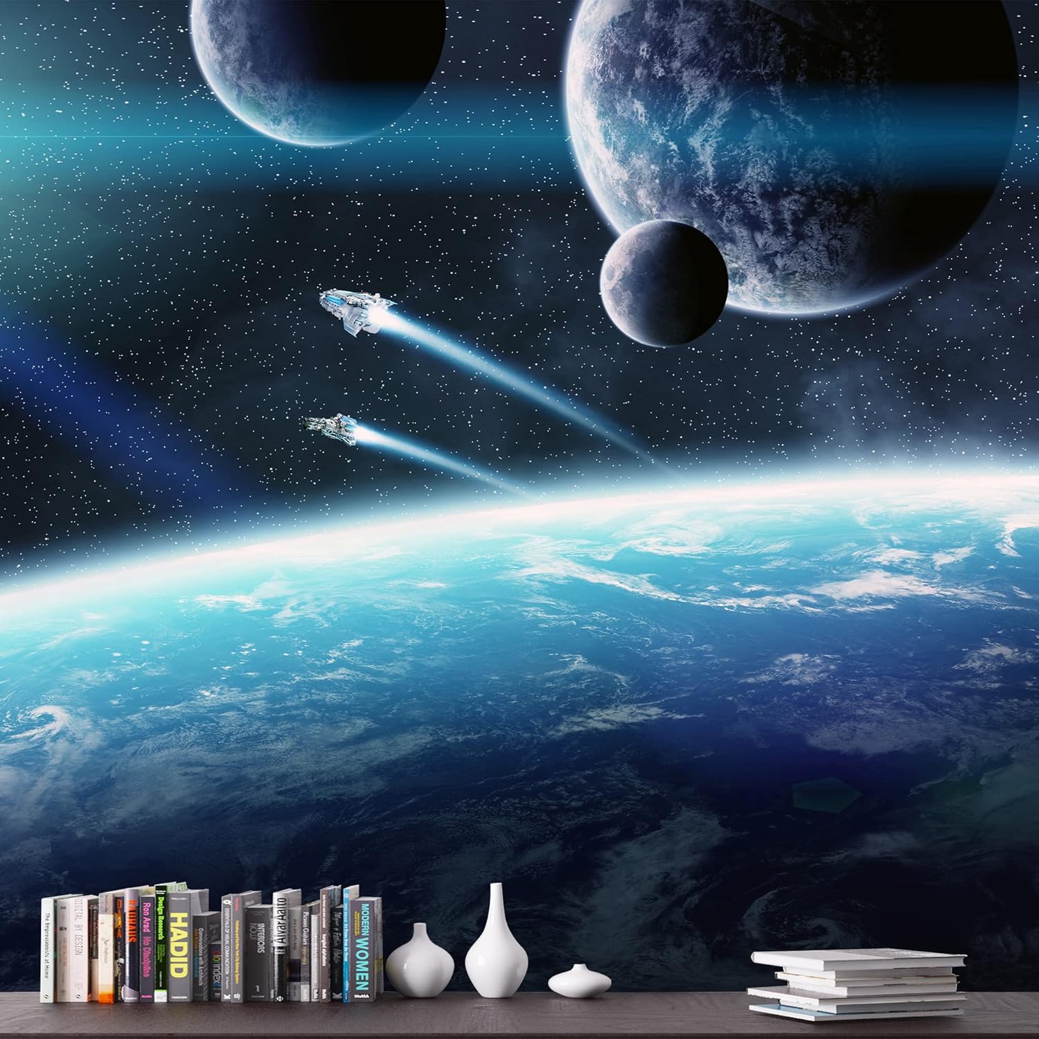 NWT Wall Murals for Bedroom Great Universe Giant Planets Removable Wallpaper Peel and Stick Wall Stickers - 100x144 inches
