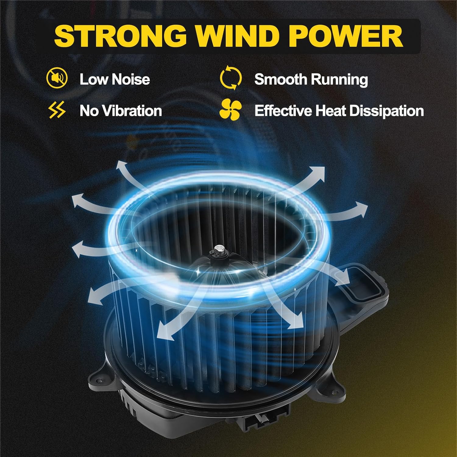 W205700800 HVAC Heater Blower Motor with Brushless Motor Compatible with Peterbilt 579, Compatible with 2013 2014 2015 2016 2017 Kenworth T170 T270 T370 Replace# 1504123 CR705001