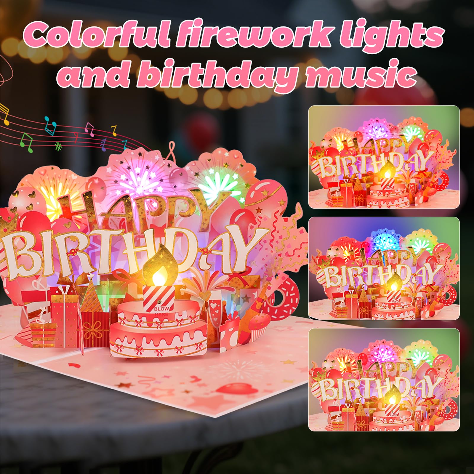 Ecloverlife Tarjetas de cumpleaños musicales para niños y niñas