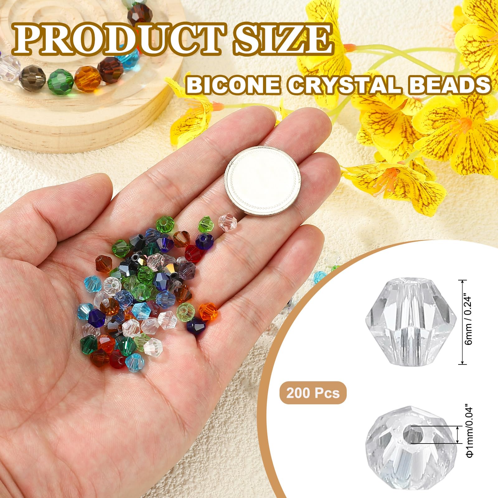 PATIKIL 6mm Bicone Crystal Beads - Image 2