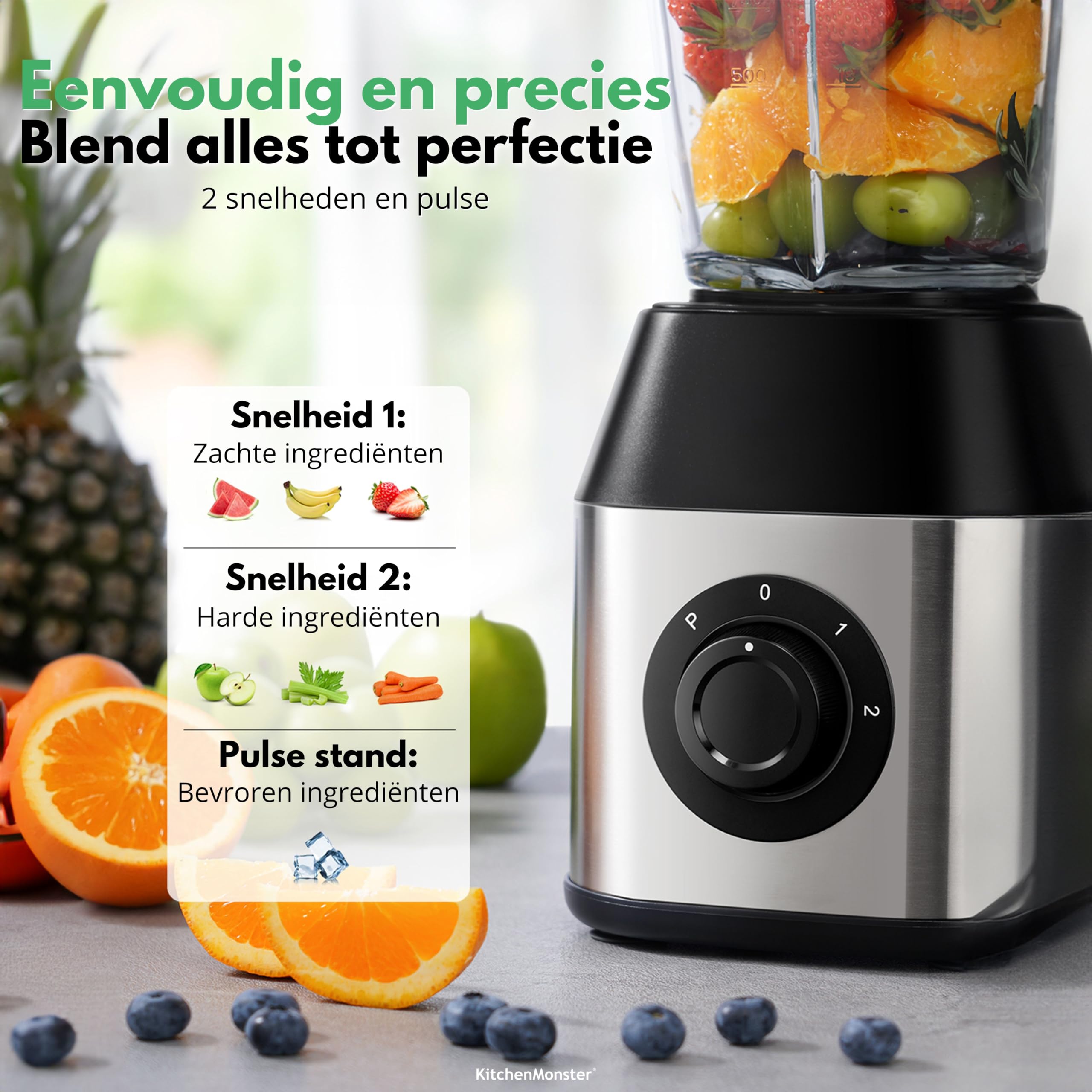 Blender Pro 1200 W - Smoothie Maker 1,5 litra z 3 stopniami