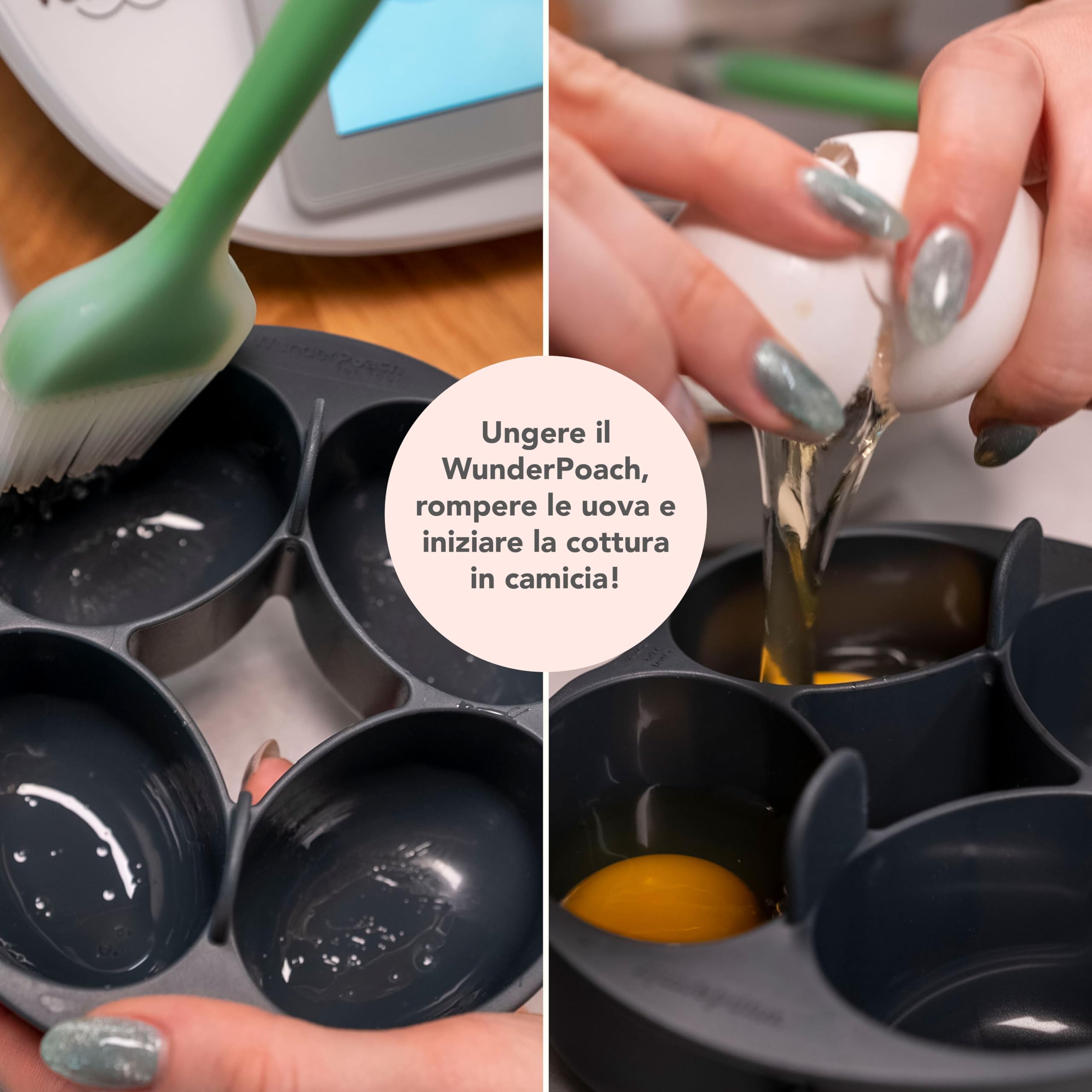 Wundermix WunderPoach per quattro Inserto uova in camicia Bimby | E Monsieur Cuisine, caldaia per uova, accessori Thermomix e MC, per 4 uova