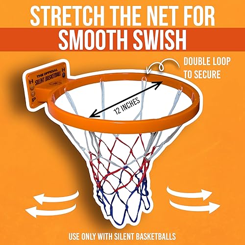 Miniatura 2 de El aro de baloncesto silencioso oficial para interiores, plástico duradero, gran aro de baloncesto montado en la pared con diseño sin ruido +