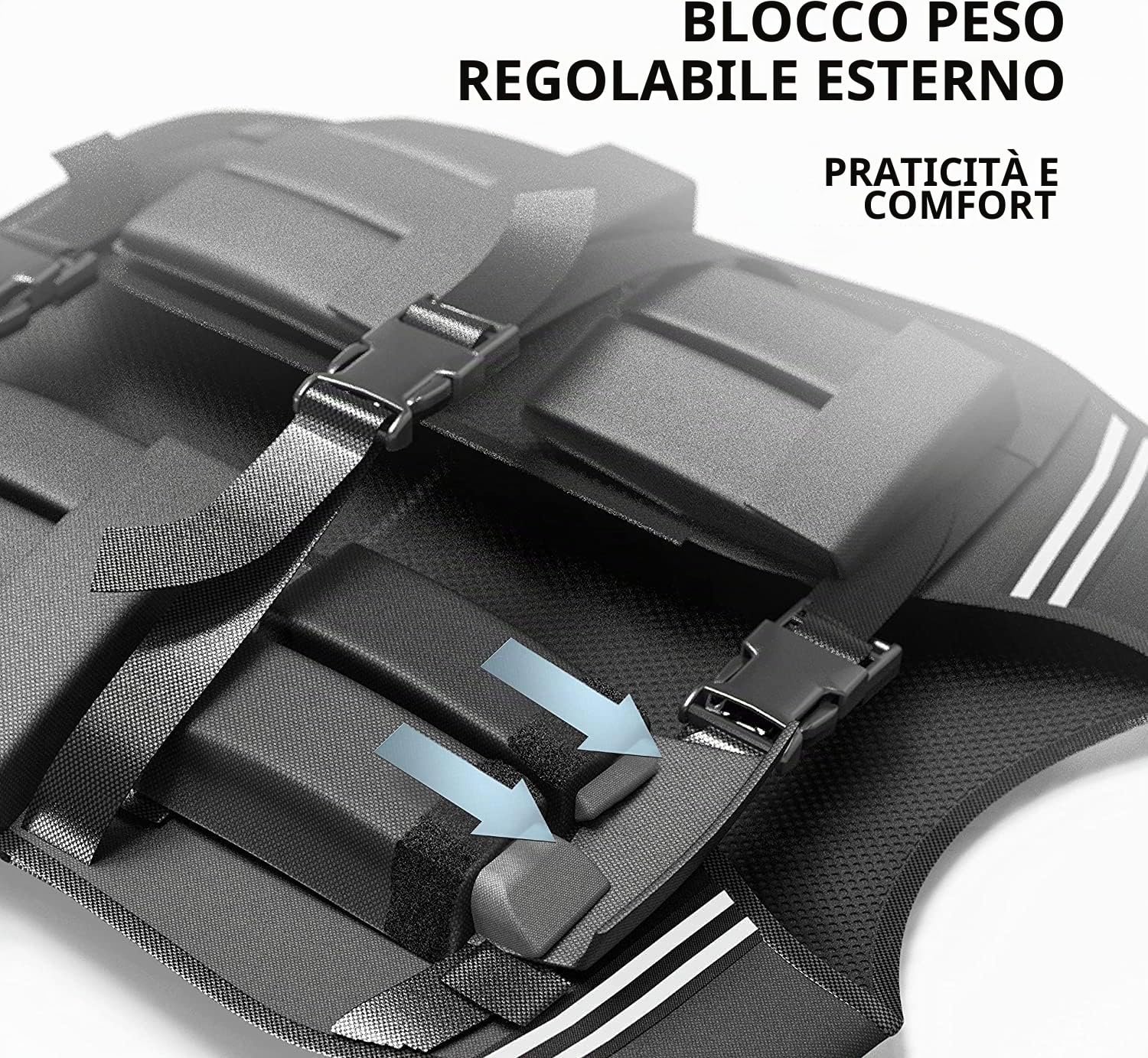 PROIRON Giubbotto Zavorrato Regolabile 10 kg, 20 Pacchi di Pesi, Giubbotto Ponderato con Striscia Riflettente per Allenamento Della Forza, Jogging, Casa, Palestra, Perdita di Peso, Nero