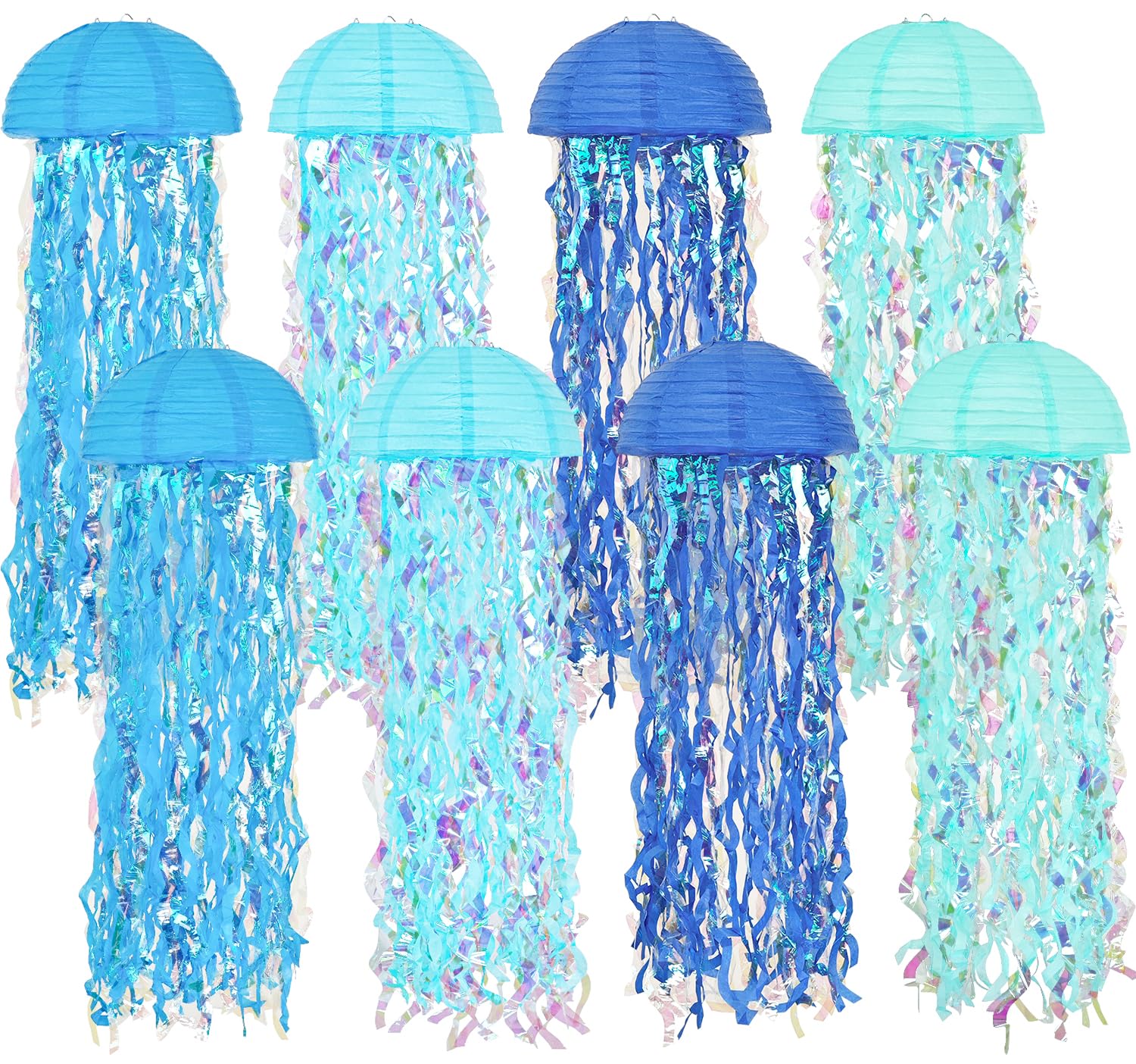 Jellyfish Decor Jellyfish Lanterns Hanging Jellyfish , Under The Sea Party Decorations for Ocean Themed Birthday Decorations -10 Inch (Blue-8PCS)