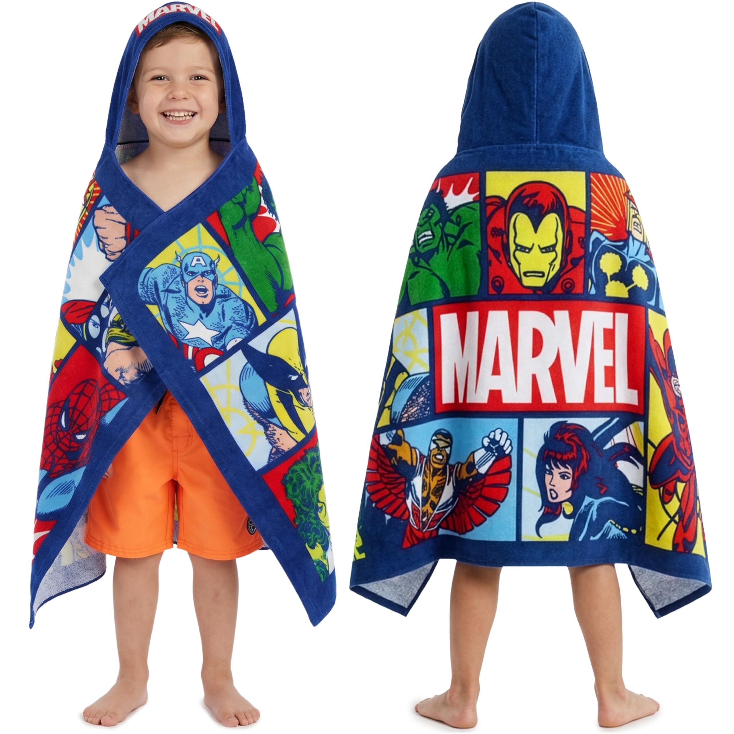 Amazon｜Get Trend Marvel バスタオル フード付き 男の子用 ソフト吸収