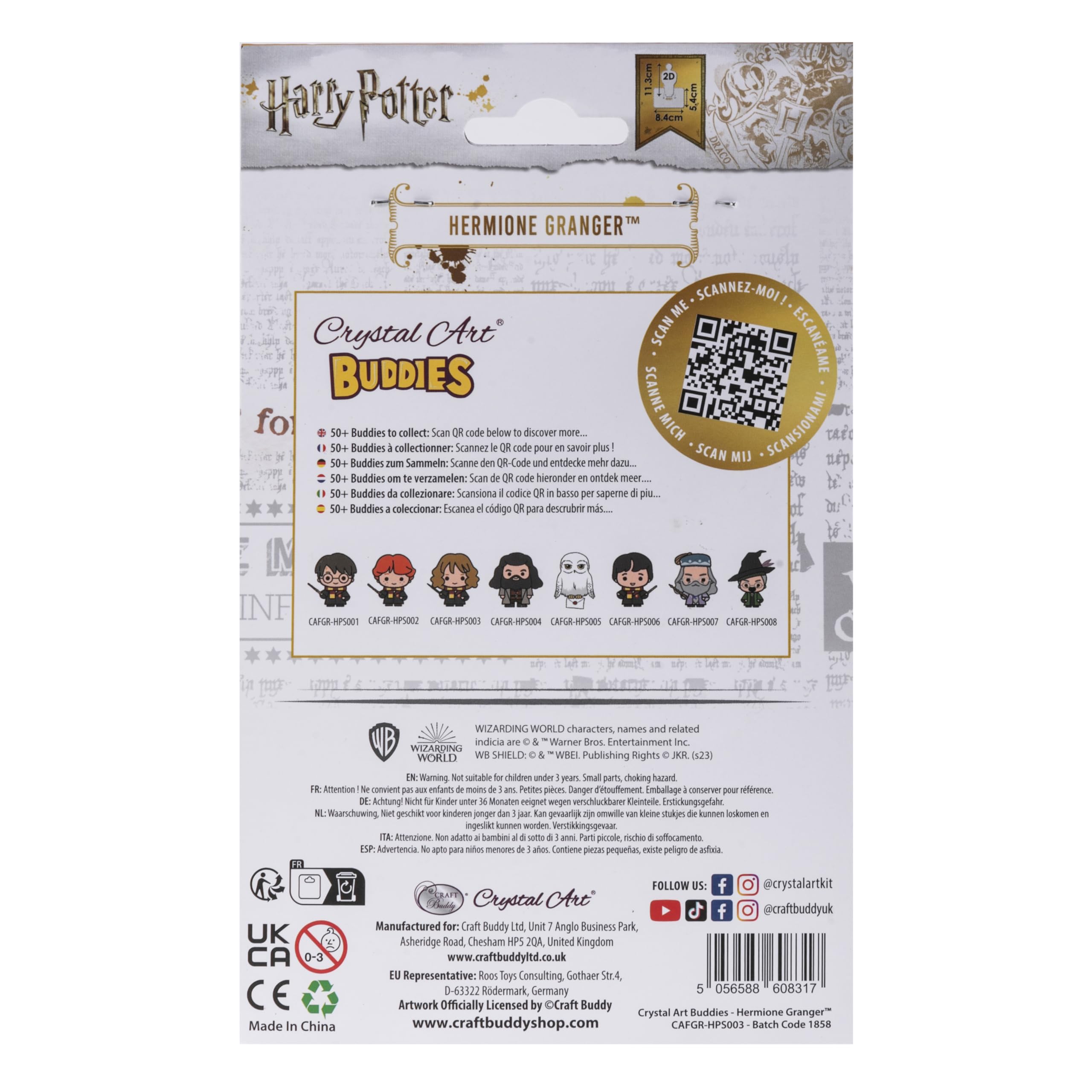 CRYSTAL ART Zestaw figurek drewnianych z diamentem, Harry Potter - Hermiona Granger