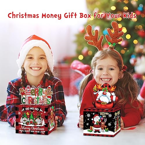 Miniatura 8 de Meiidoshine Caja de dinero de Navidad para regalo en efectivo, soporte sorpresa para dinero en efectivo para niños y adultos, caja de dinero