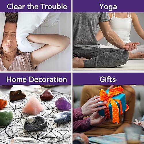 Miniatura 6 de Juego de piedras de runas, disco de madera con inscripción de vida eterna y runa de cristal de colores mixtos para meditación y curación de