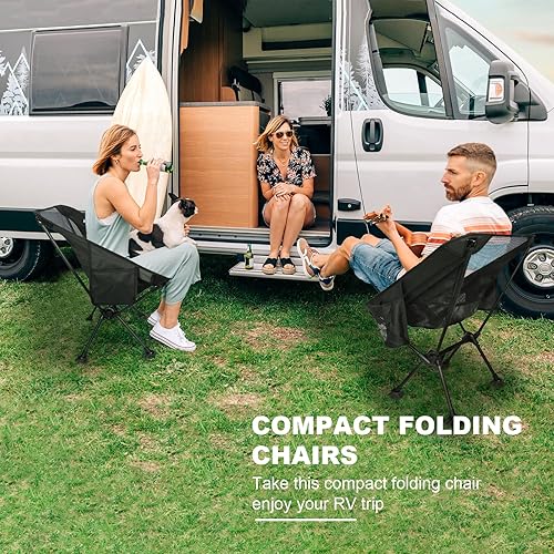 Miniatura 8 de Sillas portátiles, silla plegable ultraligera para adultos, sillas de césped plegables compactas para camping, viajes, senderismo, picnic y