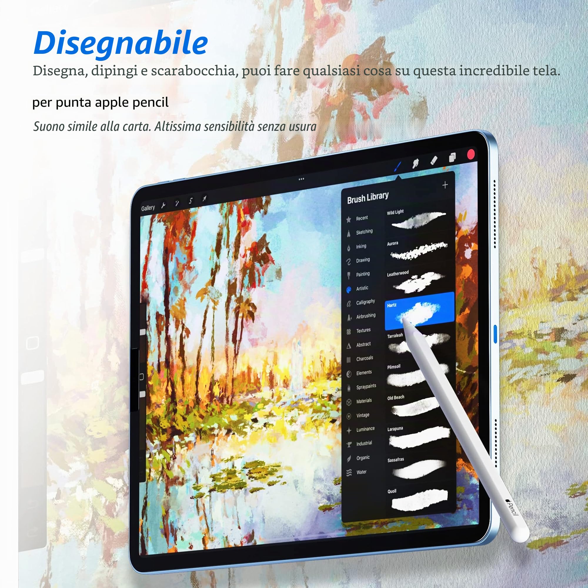 Pellicola Protettiva Effetto Carta per iPad A16 11a/10a Generazione 2025/2022 (10,9 Pollici), Protezione Schermo Opaca in Carta PET Antiriflesso Anti-impronte