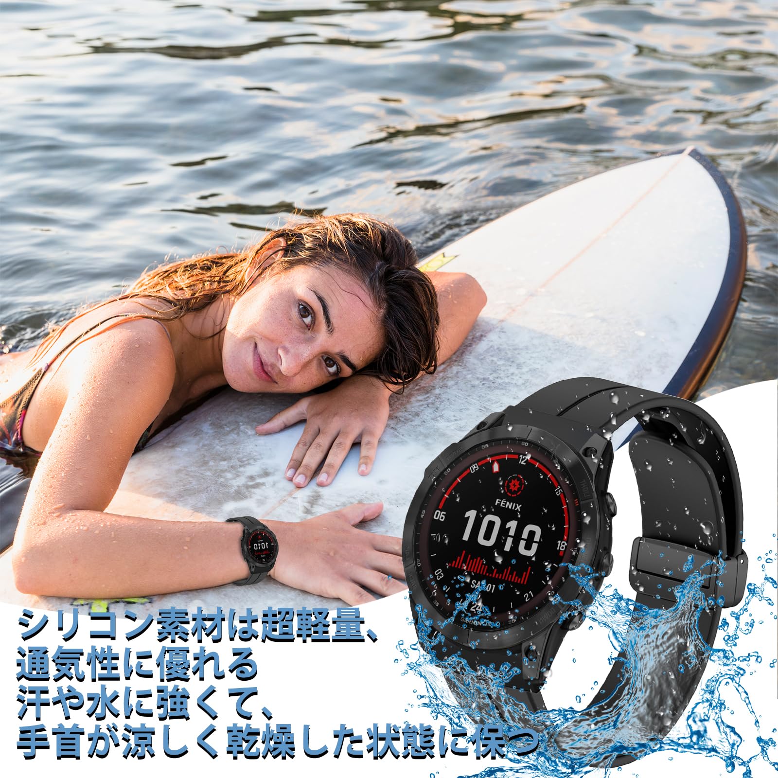 Amazon.co.jp: [RicYeel] 26mm QuickFit 磁気付き バンド Garmin Fenix  