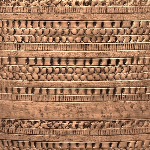 Miniatura 21 de SIMPLIHOME Johnsen - Mesa de metal, 15 pulgadas de ancho, con tambor de hierro macizo, color plata antigua con patrón tribal, mesa auxiliar redonda