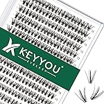Lash Clusters 300pcs Individual Lashes 30D 0.07D Curl 13mm DIY Eyelash Extension KEYYOU Large Tray Volume Soft&Natural Cluster Lashes(30D-0.07D,13