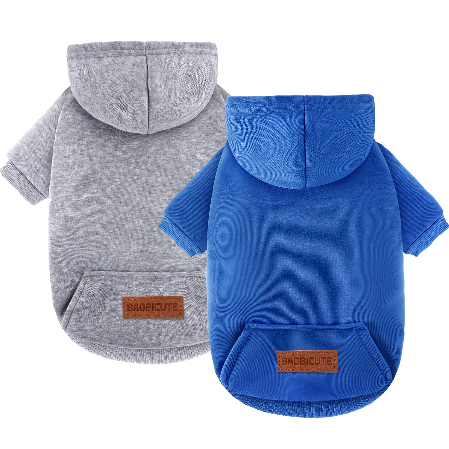 Photo 1 of 2 Pack Dog Hoodie Warm Hood Dog Sweater Cold Weather Small Dogs Sweatshirt Comfort Pet Clothes for Small Medium Dogs with Pockets Cats Chihuahua Clothes for Male Female Girl Boy Sporty Daily Wear