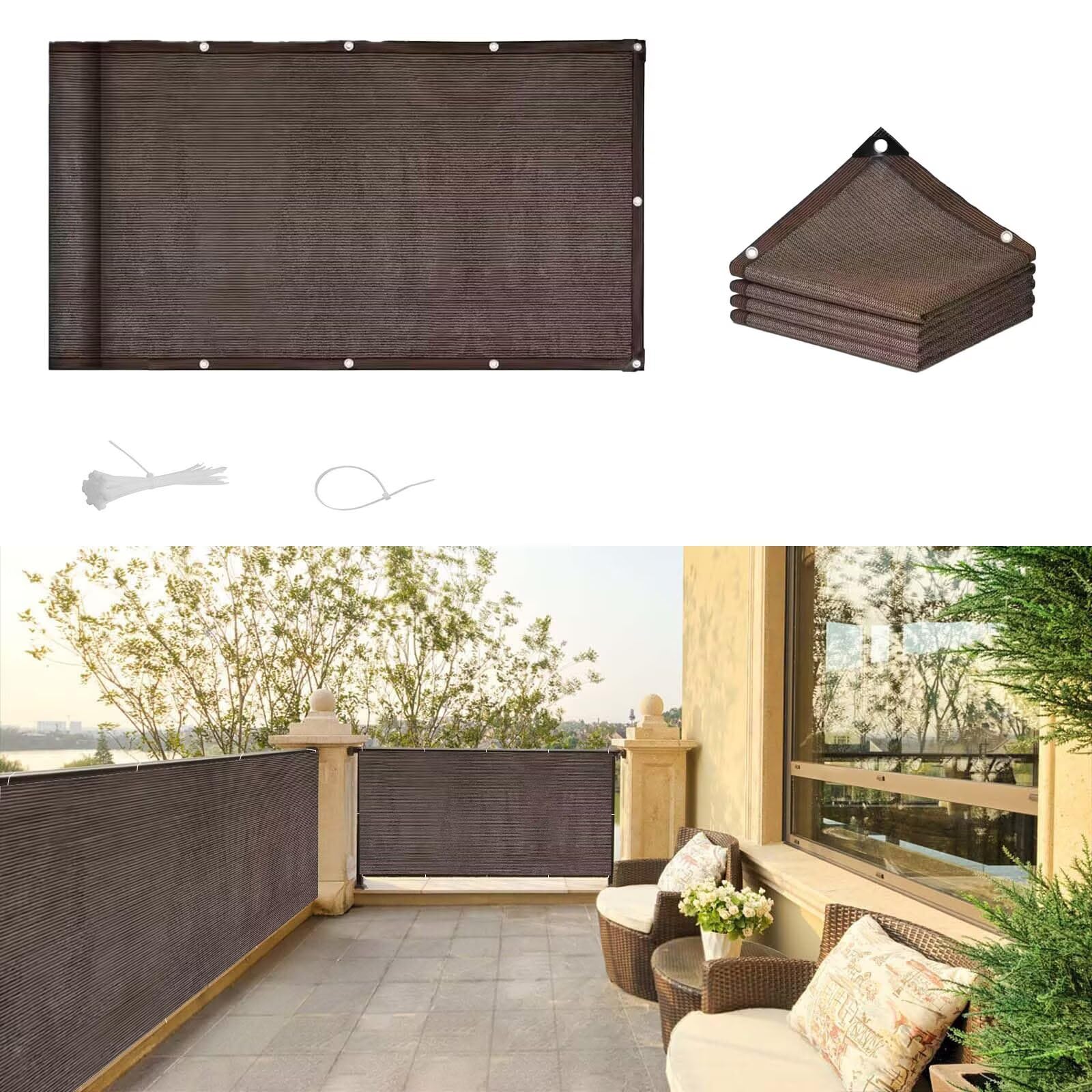 Paravent pour balcon en toile premium haute densité | Protection durable pour jardin et terrasse