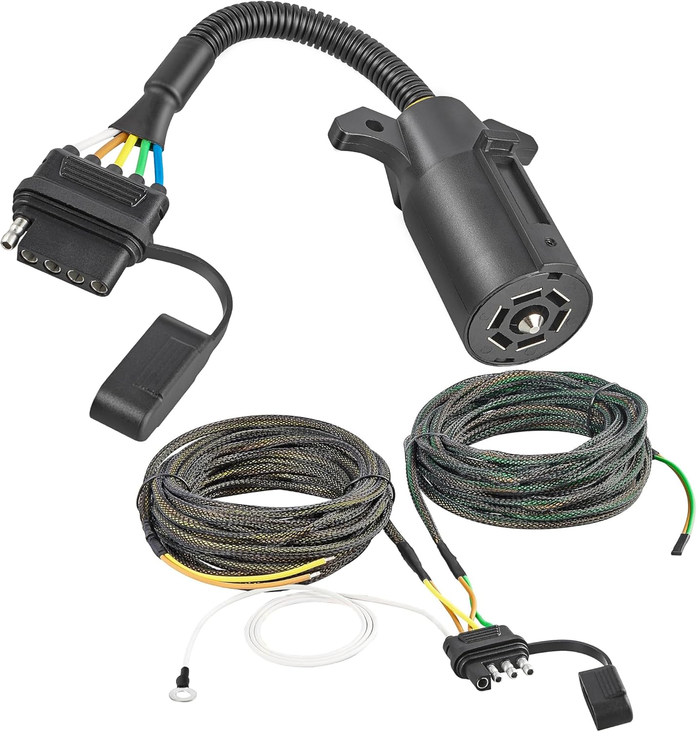 Oyviny 7 Pin to 5 Pin Trailer Adapter + 4 Pin 5 Wire Trailer Wiring Harness 22FT