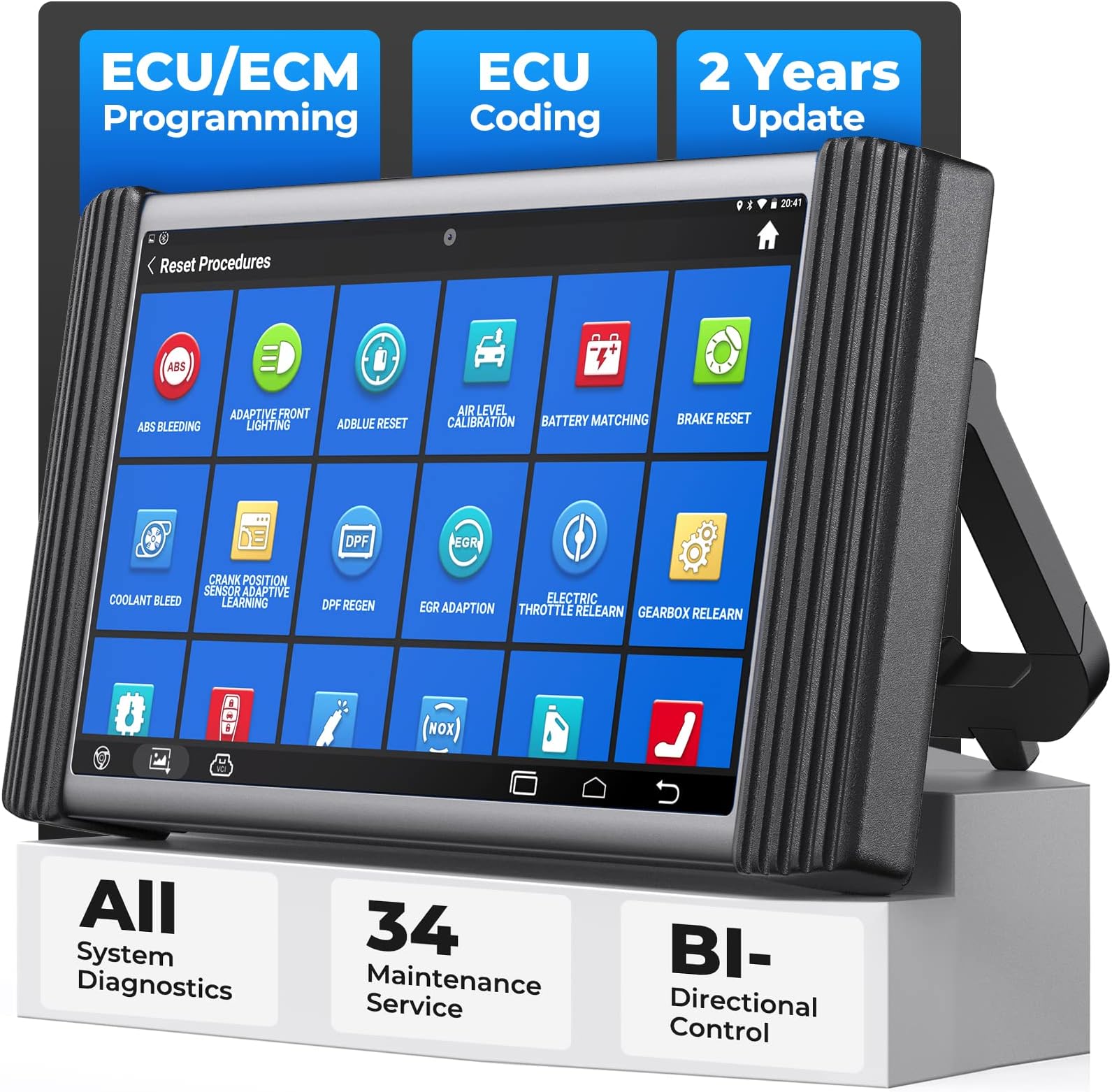 Topdon Phoenix Pro ECU Programming & Coding Car Diagnostic Tool, OE-Level All System Bi-Directional Diagnostic Scanner, V.A.G Guided, AutoAuth for FCA, 34+ Service, 2 Years Free Update Black