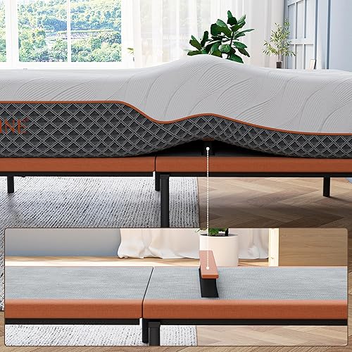 Miniatura 3 de ESHINE Marco de cama ajustable + Colchón híbrido de 14 pulgadas, soporte lumbar, inclinación de cabeza y almohada, control inteligente por