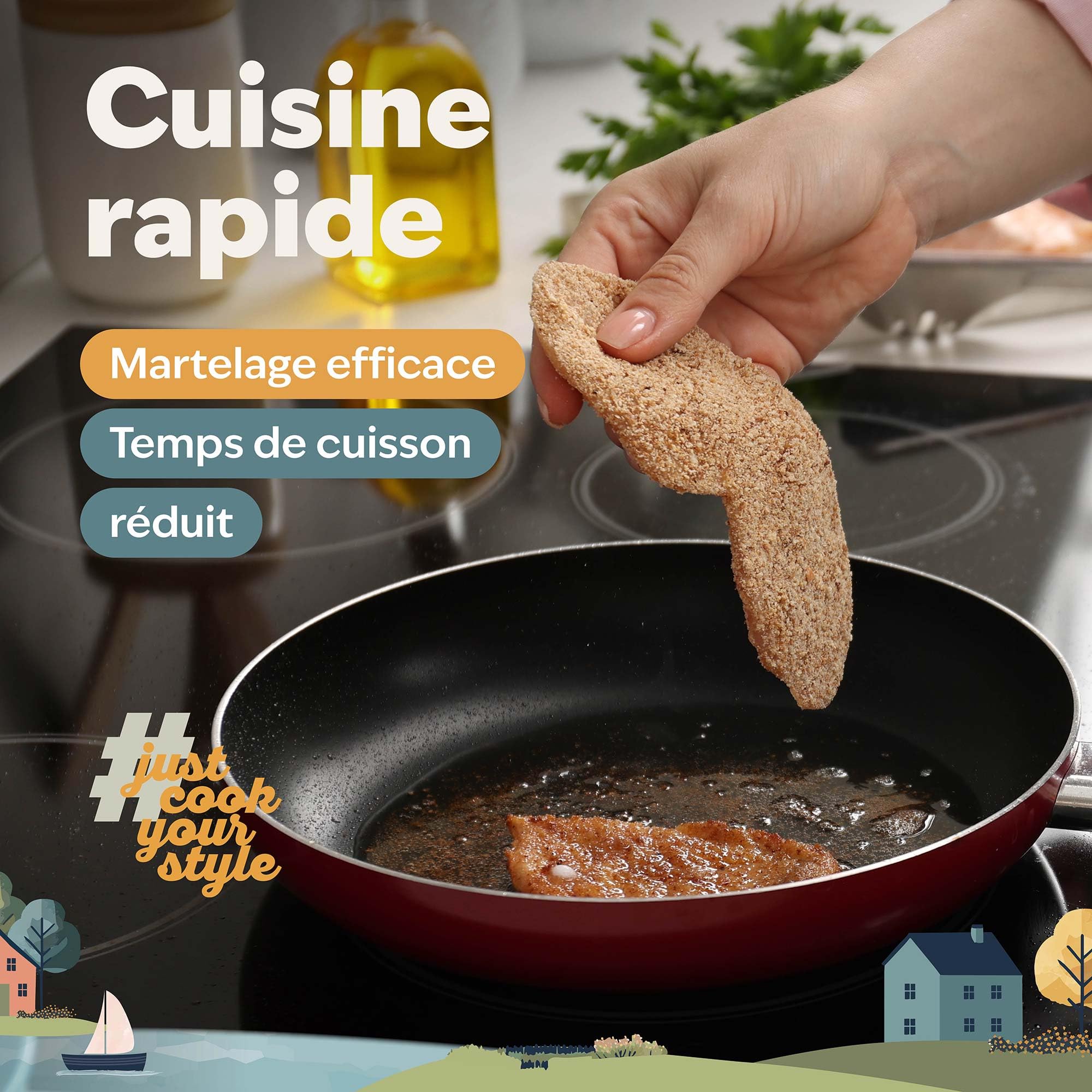 Attendrisseur de viande en alliage de zinc chromé mat kjøk – maillet pour escalopes steaks volaille