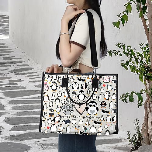 Miniatura 9 de LEVLO Pingüinos divertidos cosméticos maquillaje bolsa de regalo amante de los animales paz amor pingüinos maquillaje cremallera bolsa de pingüinos