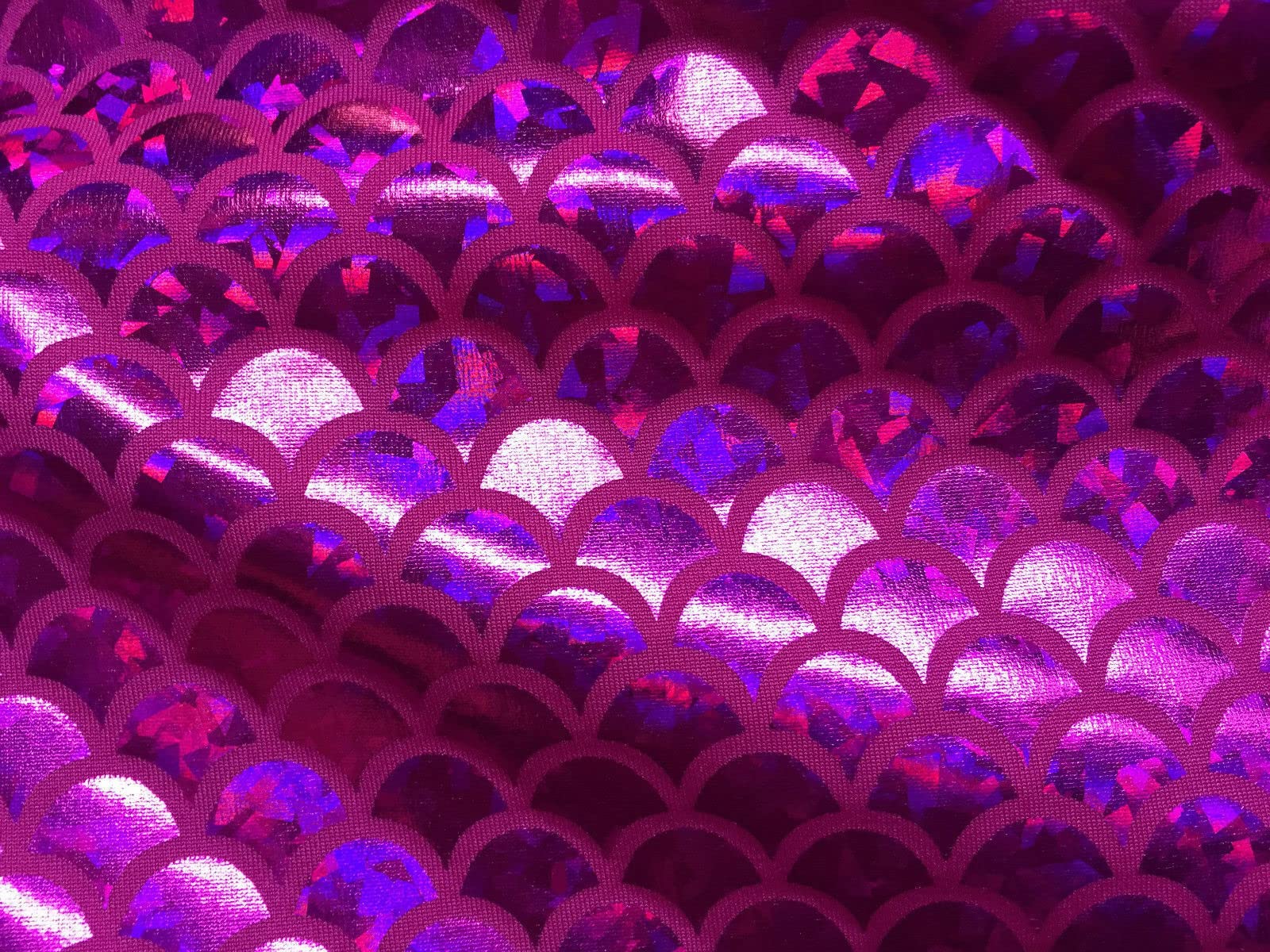LushFabric Mermaid Scale Print Fabric Fish Tale Scales Foil, 2 Way Stretch Material Lycra Spandex, Bikini, Costume, Dress - Image 3