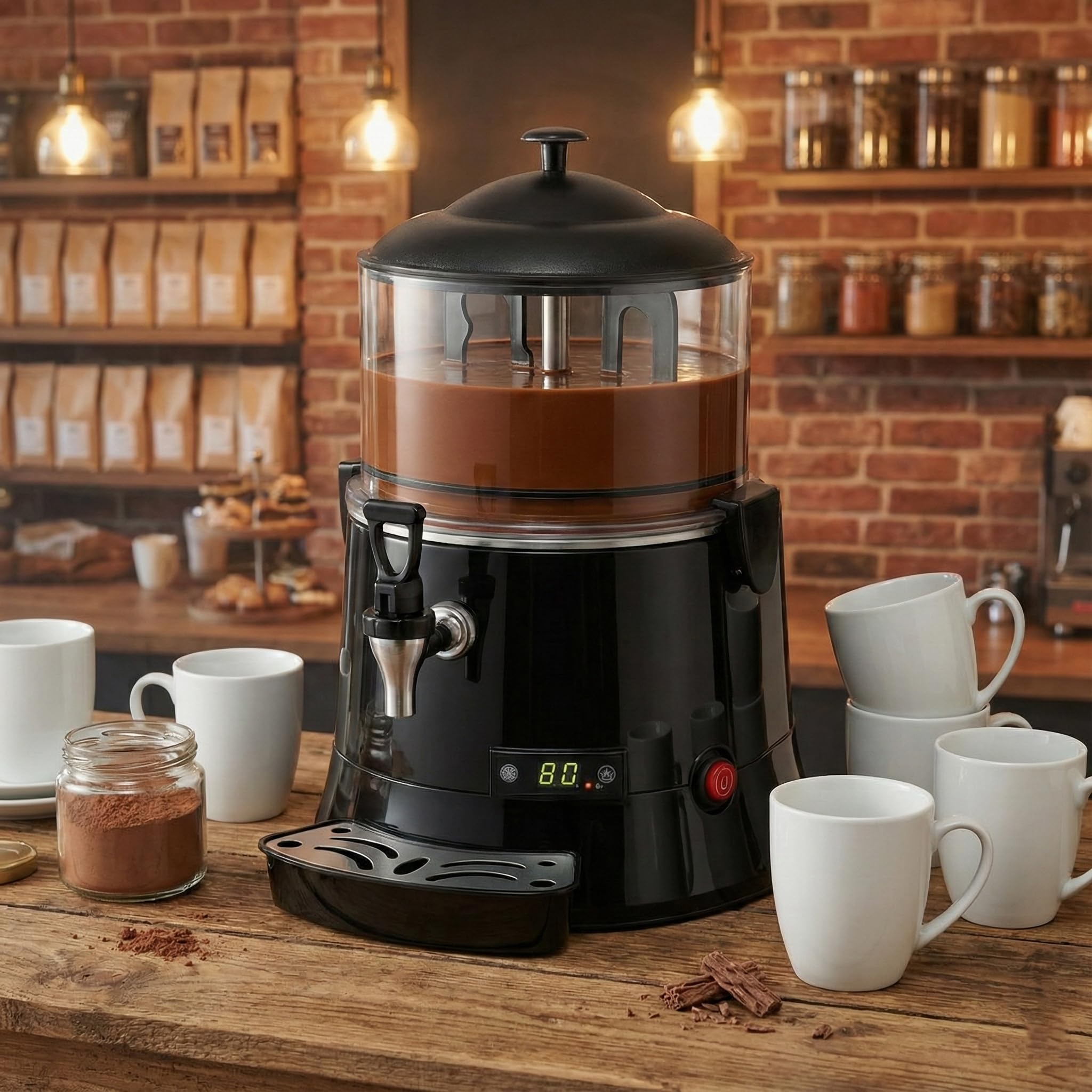Machine à Chocolat Chaud Professionnelle – 5 litres – 400 W – Température Réglable 30–90°C