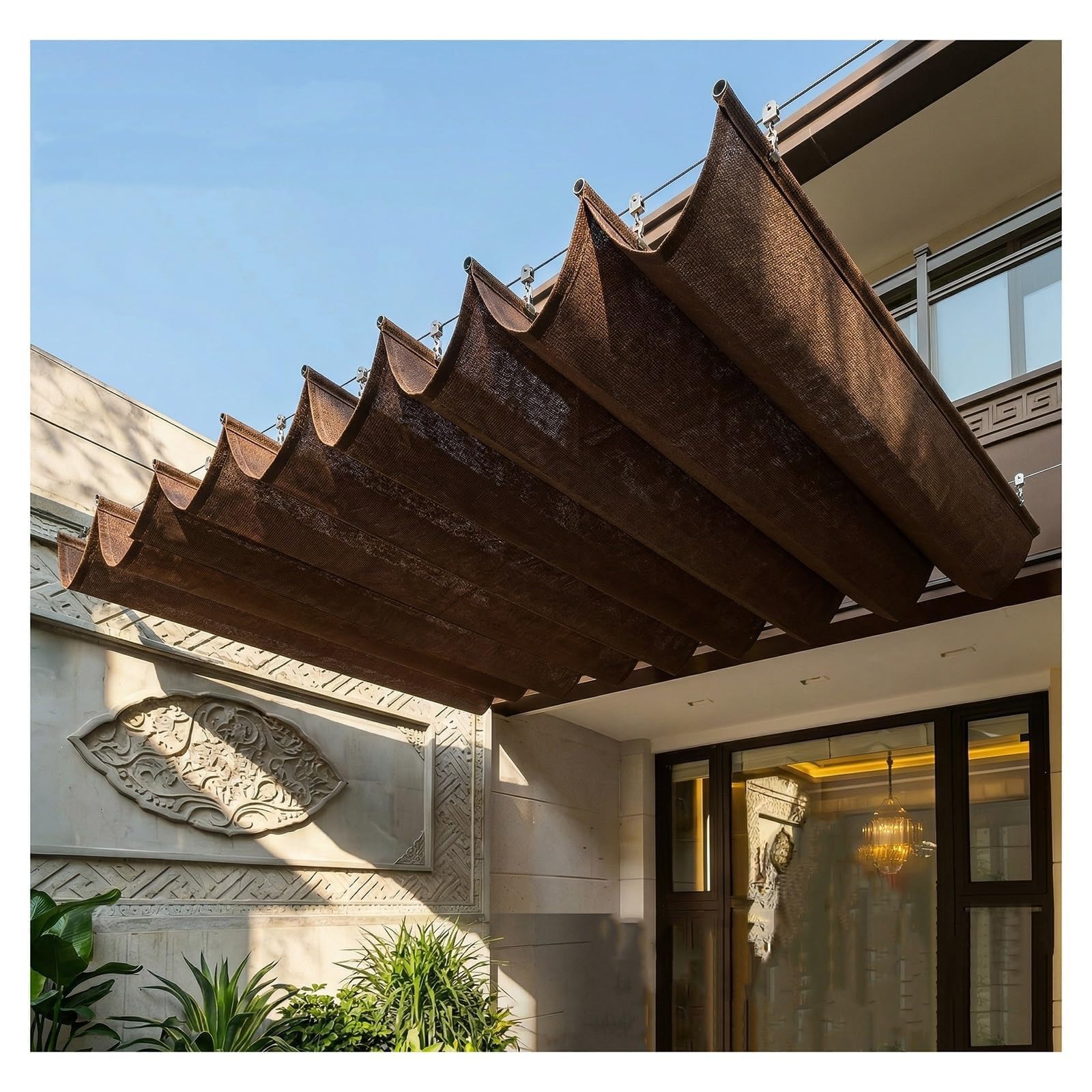Voile d'Ombrage Rétractable Bloque les Rayons UV sans Étouffer sous la Pergola