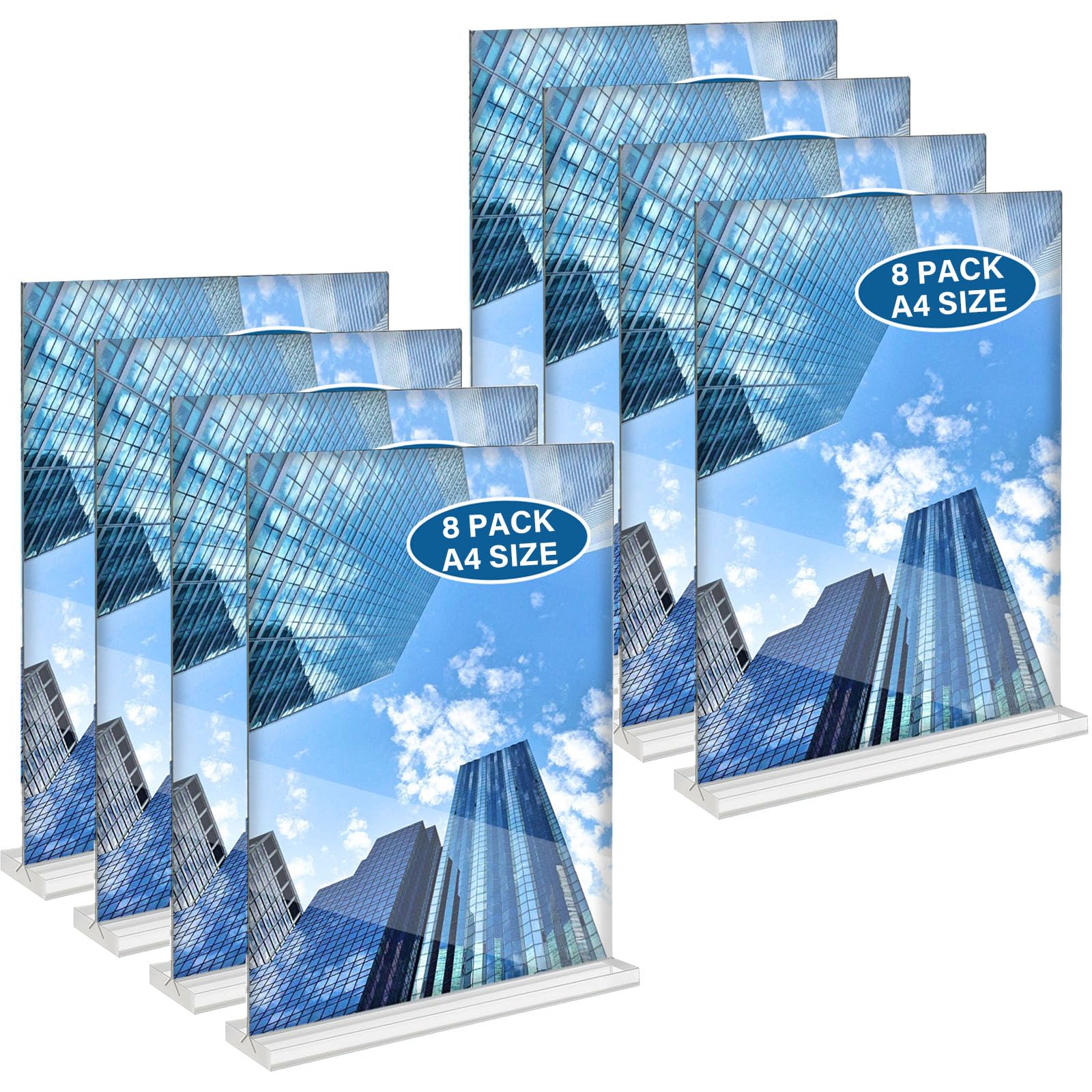 Présentoir A4 Presentoir A4 Acrylique Avec Base En Bois, Lot De 3 Porte Menu Porte Affiche Porte Document Mariage Pour 823576