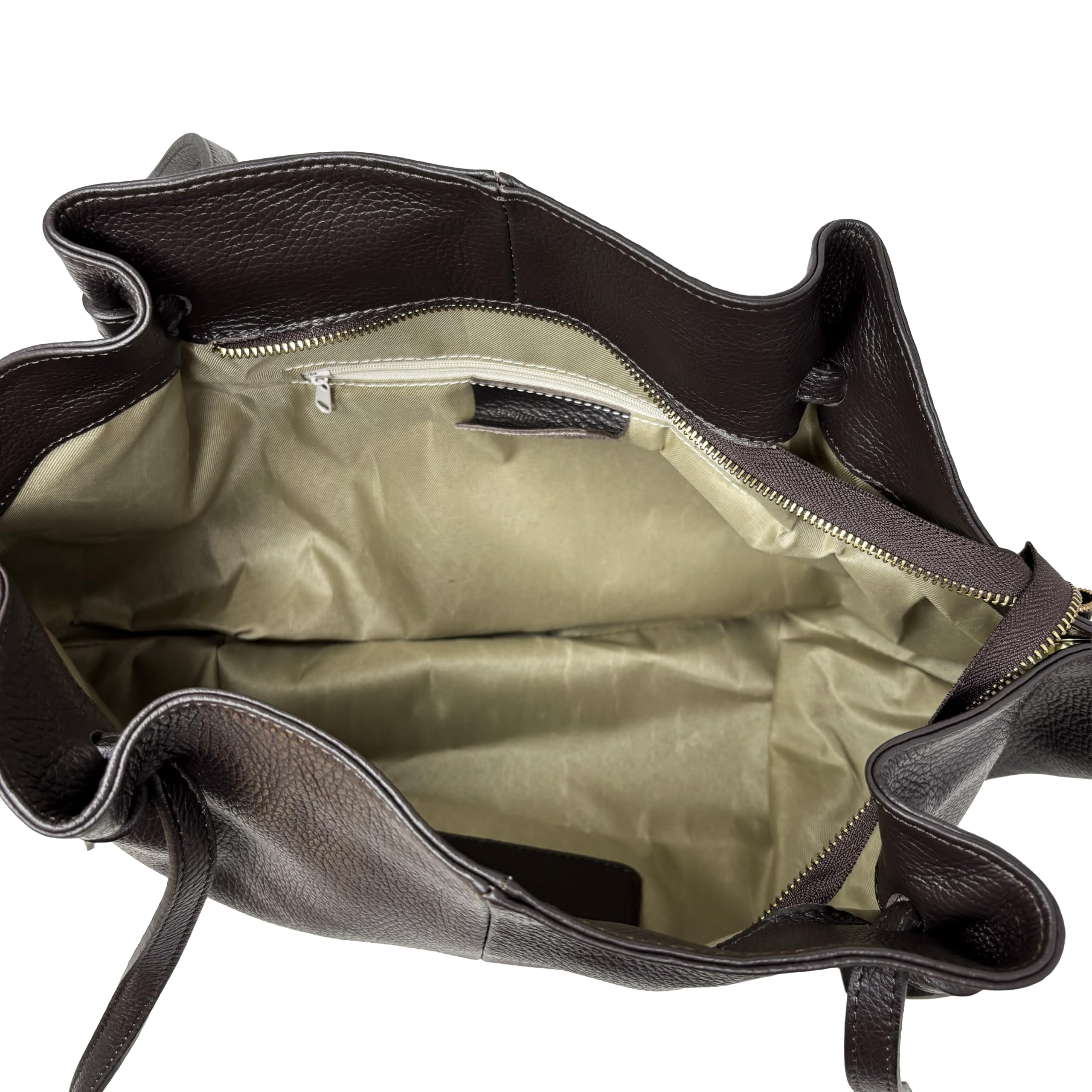 Chicca Borse Borsa a Mano Grande Shopper a Spalla da Donna in Pelle Dollaro