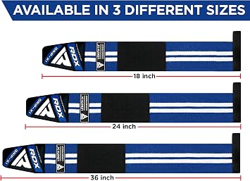 RDX Weight Lifting Wrist Support Wraps, 36 24 18 Professional Grade Elasticated Cotton Straps, Gym Fitness Workout Strength Training Bodybuilding Powerlifting Deadlifting Calisthenics, Men Women