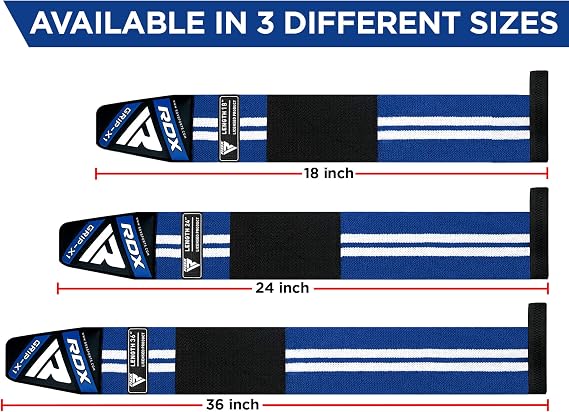 RDX Weight Lifting Wrist Support Wraps, 36 24 18 Professional Grade Elasticated Cotton Straps, Gym Fitness Workout Strength Training Bodybuilding Powerlifting Deadlifting Calisthenics, Men Women
