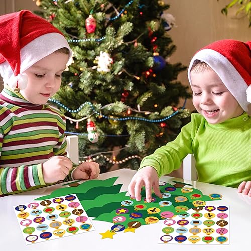 Miniatura 5 de Haooryx Juego de 24 calcomanías de calendario de Adviento de Navidad de árbol de Jesse, kit de calcomanías cristianas religiosas de Adviento para