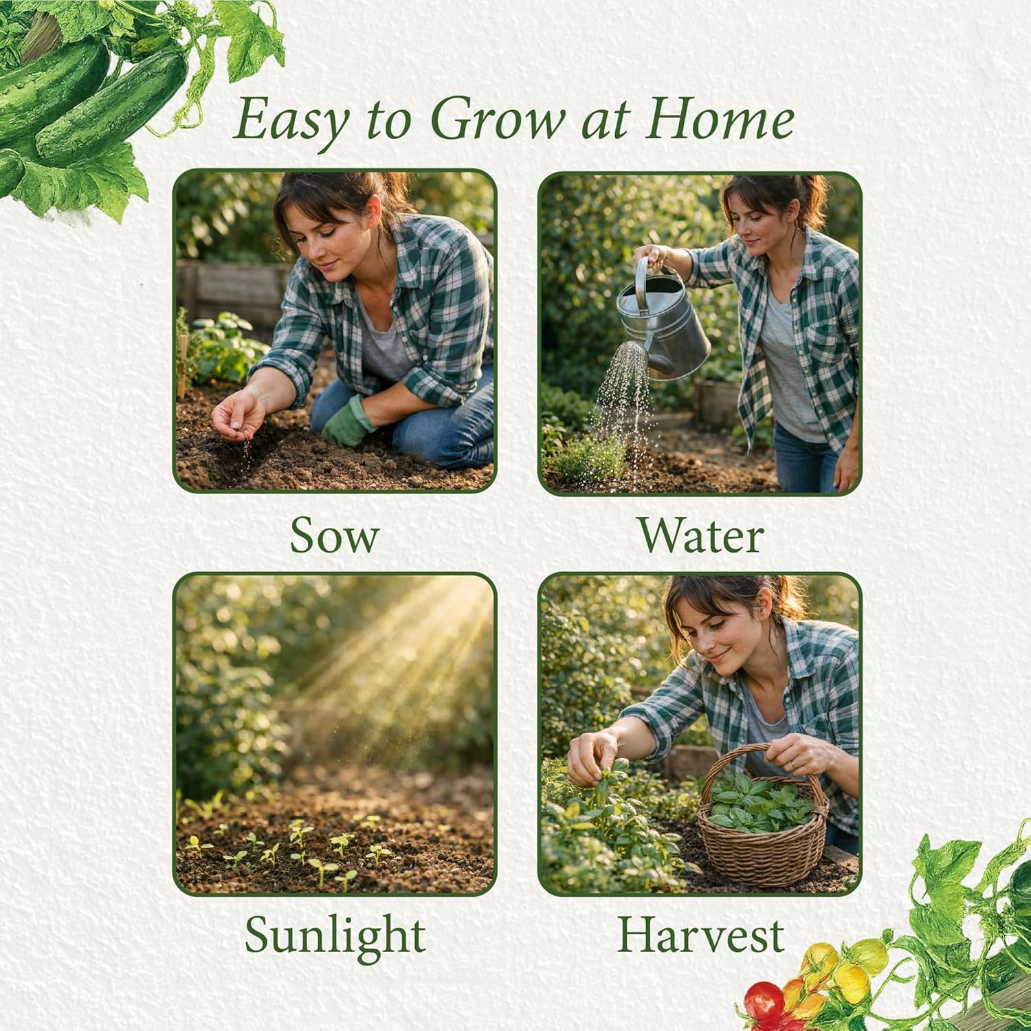 Botanical Interests: The Beginner Garden Seed Bundle - 11 Individual Seed Packets: Non-GMO Easy-to-Grow Vegetable & Flower Seeds: Starter Kit for New Gardeners