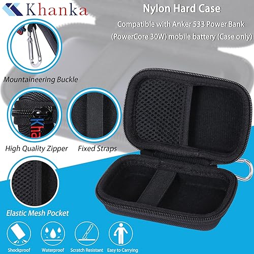 Vista 5 de khanka Funda de viaje rígida de repuesto para Anker 533 Power Bank/Anker Nano Power Bank, cargador portátil de 10000 mAh (PD 30 W máx. Leistung)