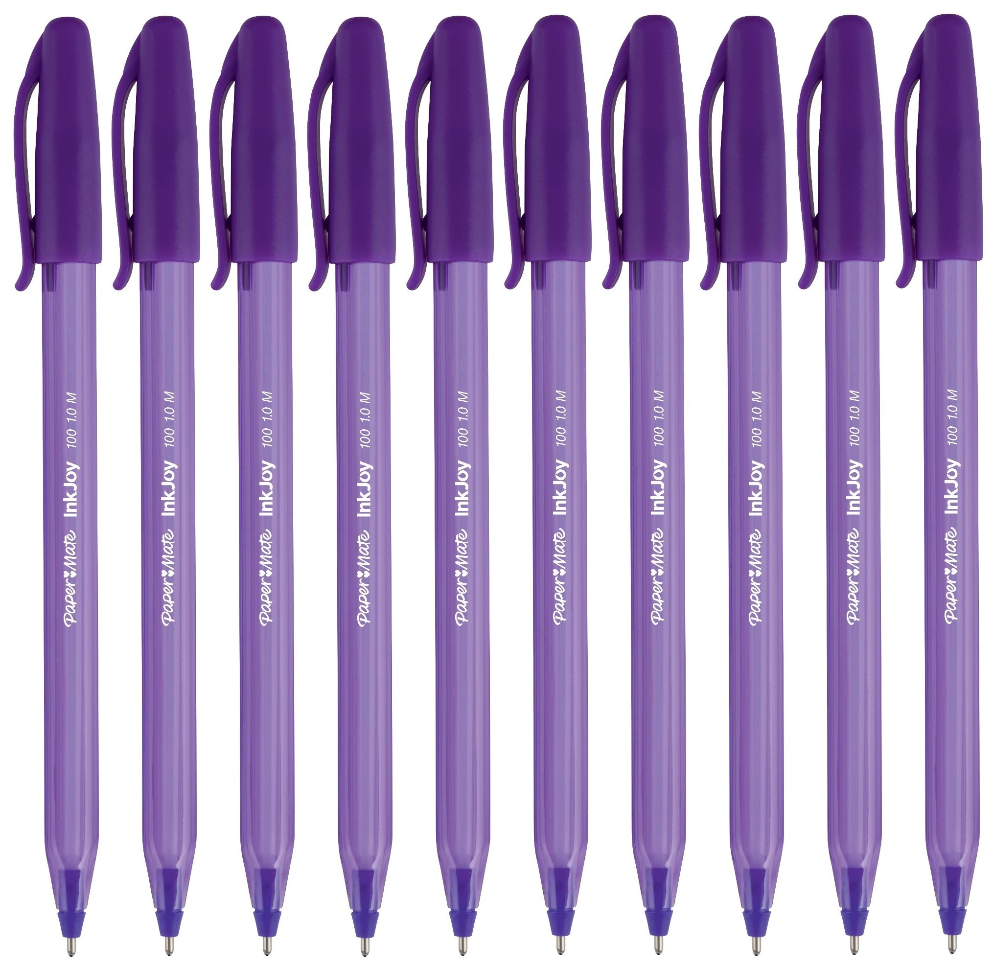 Paper Mate InkJoy 100ST Ballpoint Pens, Purple, 1 count (Pack of 10)