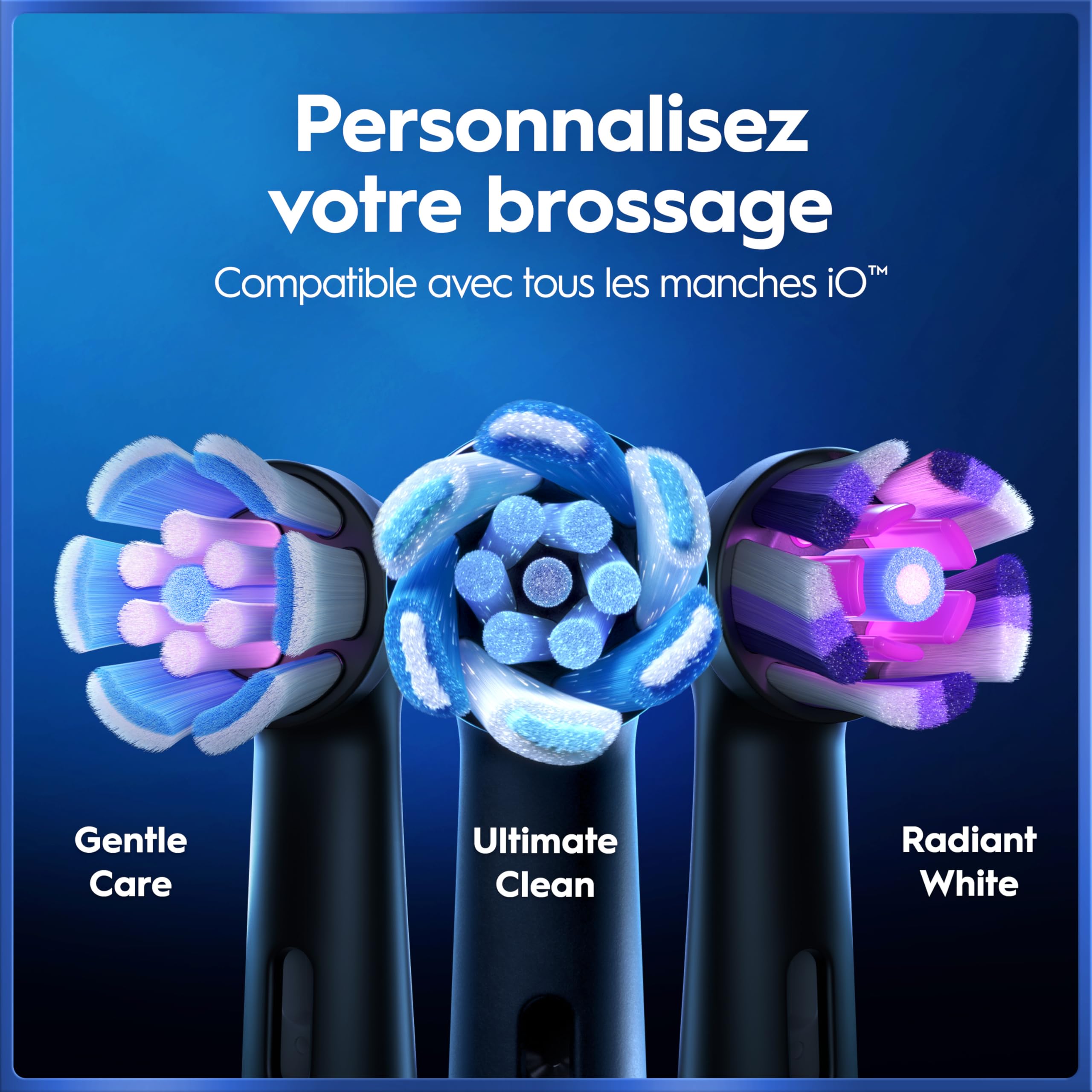 Oral-B Brosse à Dents Electrique iO 5 avec 3 Brossettes de Rechange, Noire – 5 Modes de Brossage dont Douceur et Blancheur, Capteur de Pression sur les Gencives et d’Usure, Batterie Rechargeable