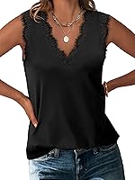 ANRABESS Women's Lace Trim V-Neck Sleeveless Tank Top Cami - Summer Casual Trendy Camisole Shirts 2025