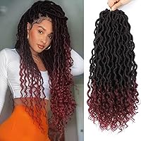 Vista 19 de Rastas de diosa de pelo de ganchillo de 18 pulgadas, 6 paquetes, pelo de ganchillo postizo previamente enrollado, pelo de ganchillo suave