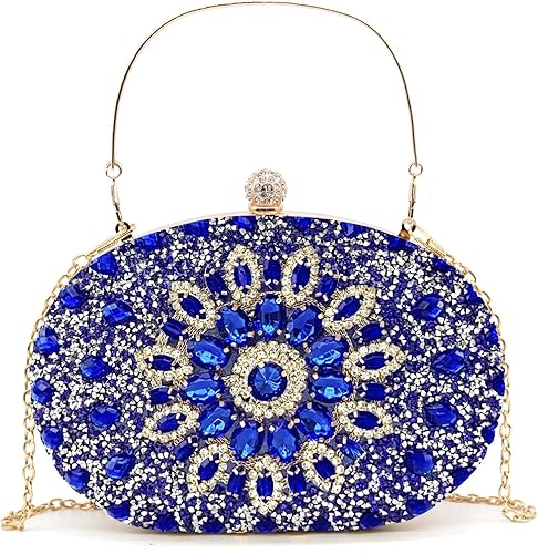 Miniatura 10 de Bolsos de mano de noche con diamantes de imitación para mujer, bolso de mano de boda, bolso de fiesta de novia, diamantes de graduación, bolsos de