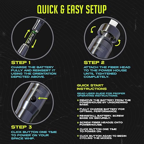 Miniatura 31 de GloFX Space Whip Remix Fibra óptica LED programable giratoria de 360° Accesorio rave para fiestas, espectáculos de luz, festivales de música