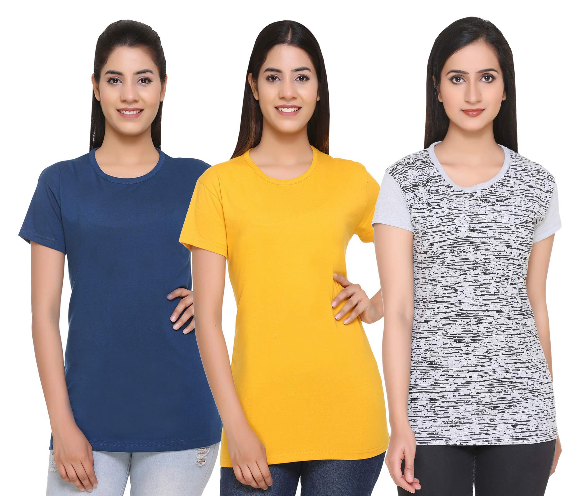 69GAL(105Women T-Shirt (Multicolors) (Pack of 3) (S/M/L/XL/3CL/5XL)