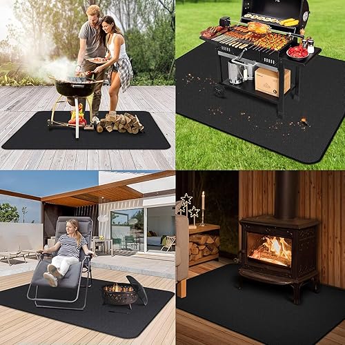 Miniatura 2 de Under Grill Mat EC TECH, tapete de parrilla de 65 x 39 pulgadas debajo del escritorio, tapetes ignífugos de doble cara a prueba de aceite para