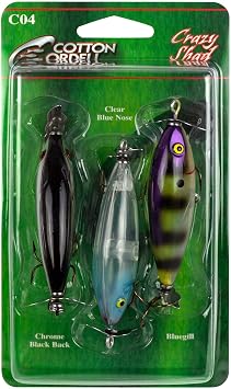 Cotton Cordell Crazy Shad PK3C04-1, Multi-Color, 3 Pack