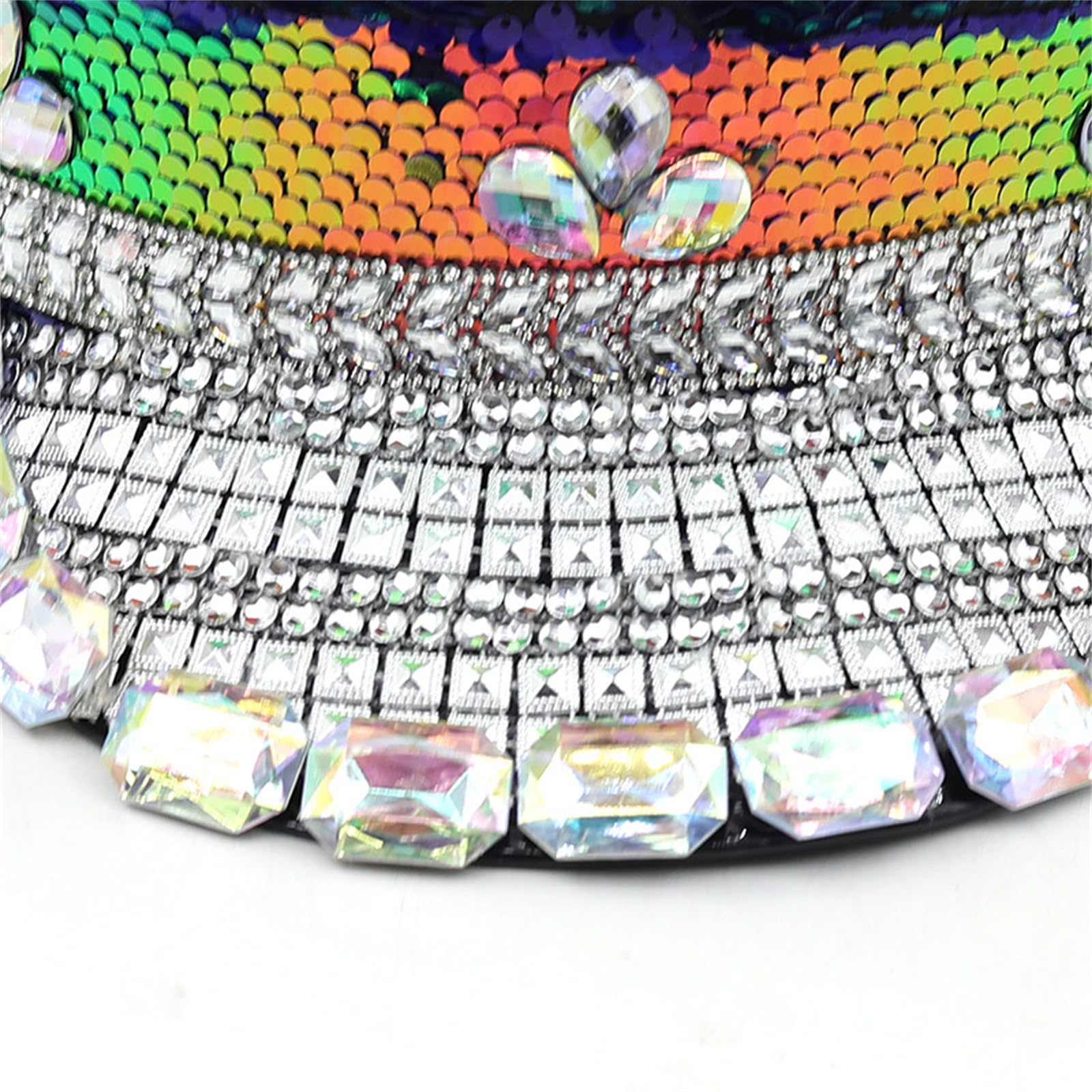 Cappello sergente con paillettes con strass addio al nubilato festa cosplay night club capitano copricapo donna matrimonio alla moda sposa