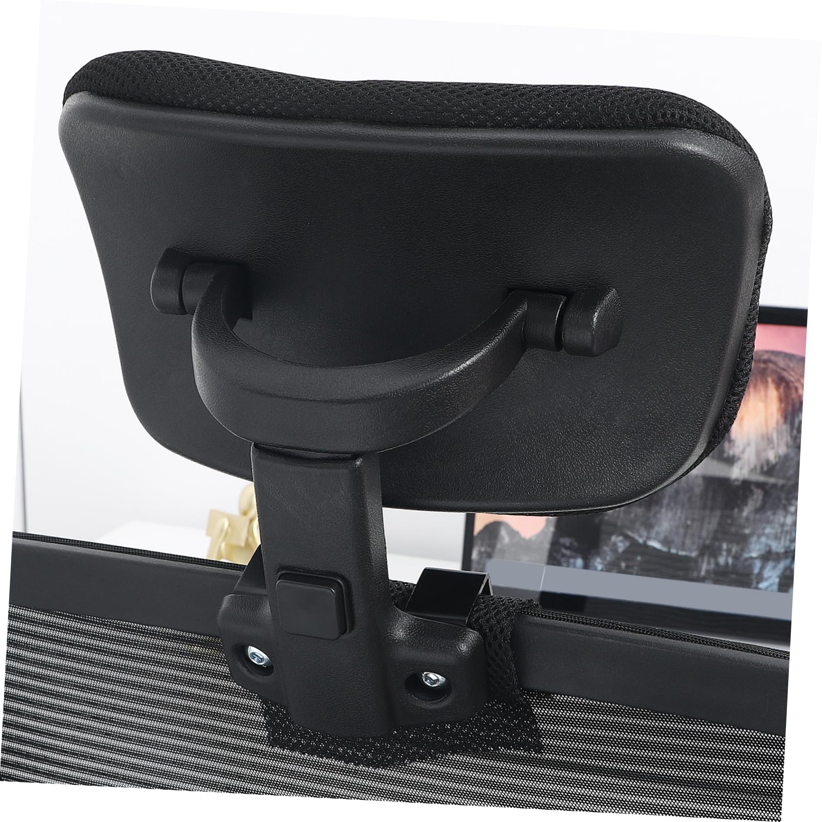 Healvian Computer Kopfkissen 2,6cm Schwarz, Höhenverstellbar mit Kopfstütze