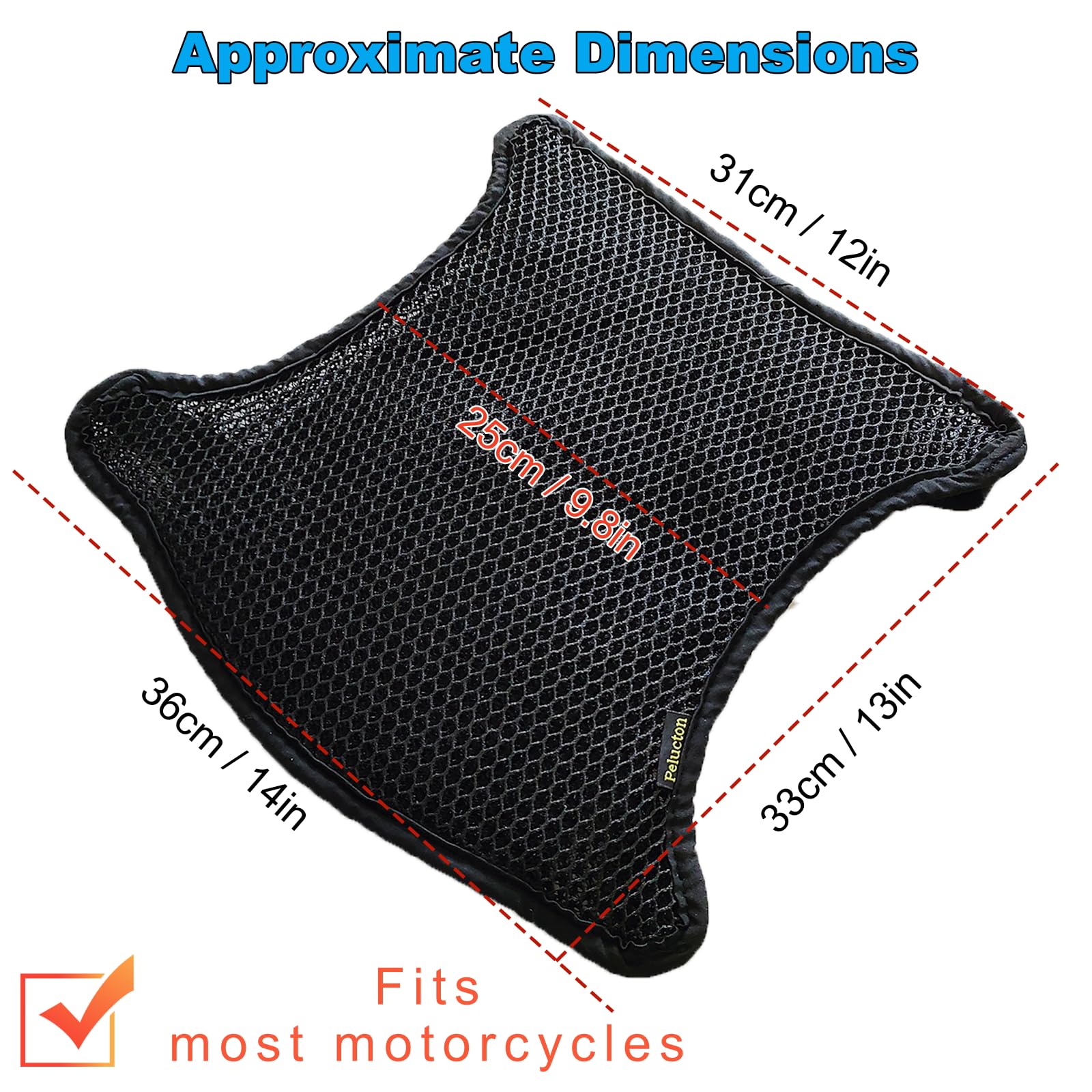 Housse de Selle de Moto en Maille Double Couche, Coussin de Siège de Moto Respirant Universelle, Housse de Protection Solaire de Selle de Moto Ventilée et Antidérapante
