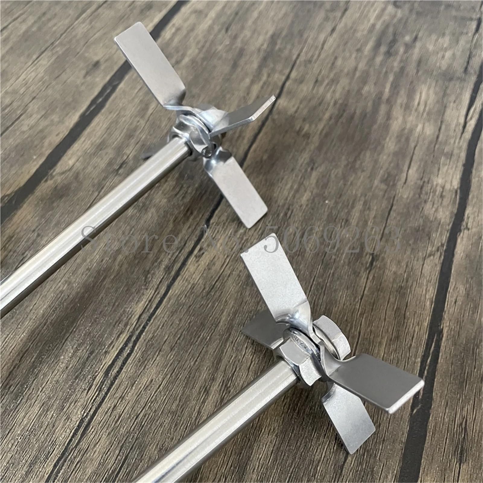 Varilla de agitación superior, Agitador de cuatro aspas con varilla de acero inoxidable 304, 60/70 mm x 8 mm x 200-400 mm, paquete de 4(60x8x400mm)