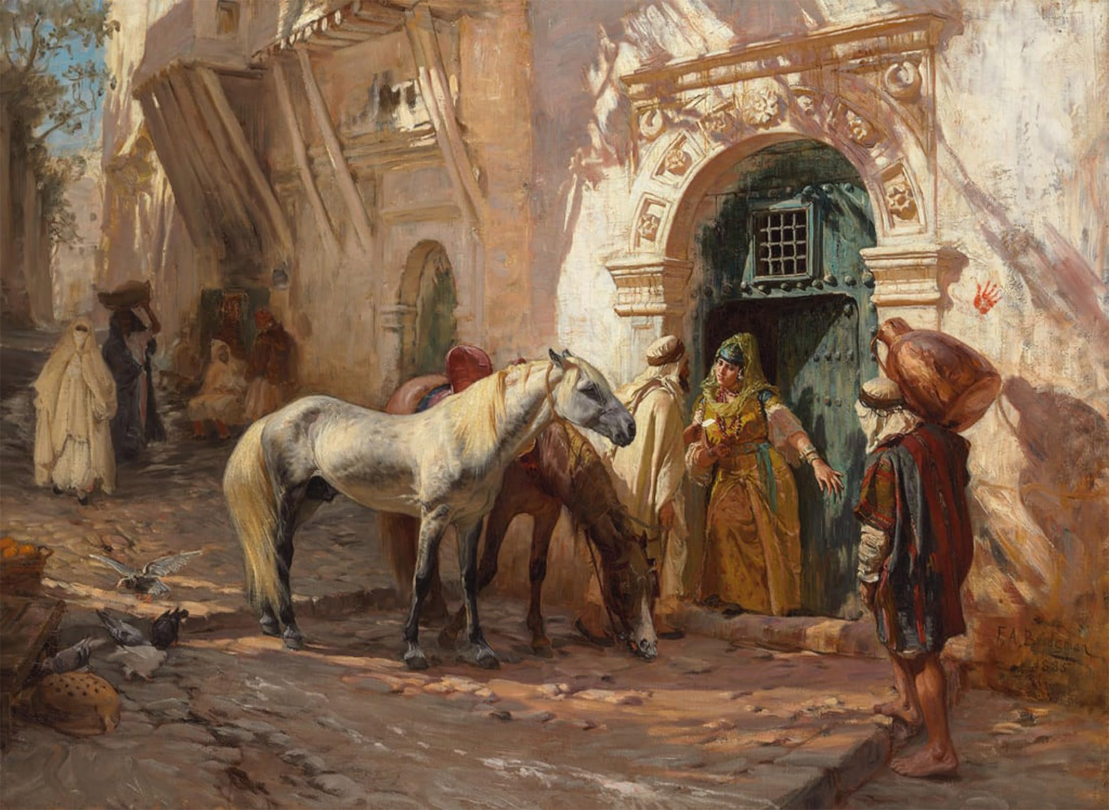 Pintura murales decor de lienzo de Marruecos cuadro 60x90cm Frederick Arthur Bridgman 5